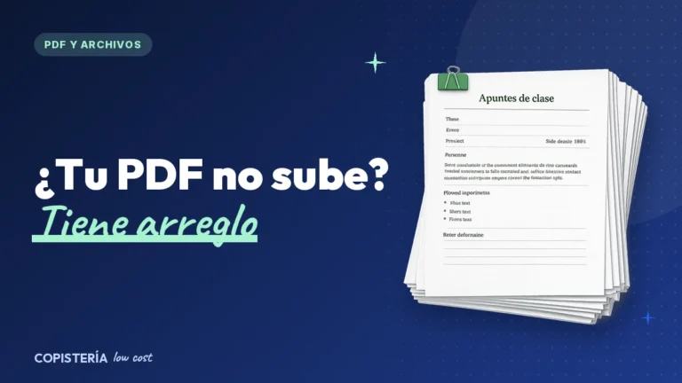 Tu PDF no sube: tamaño, nombre del archivo y cómo comprimirlo