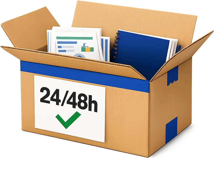 Caja de envío de impresiones en 24/48 h
