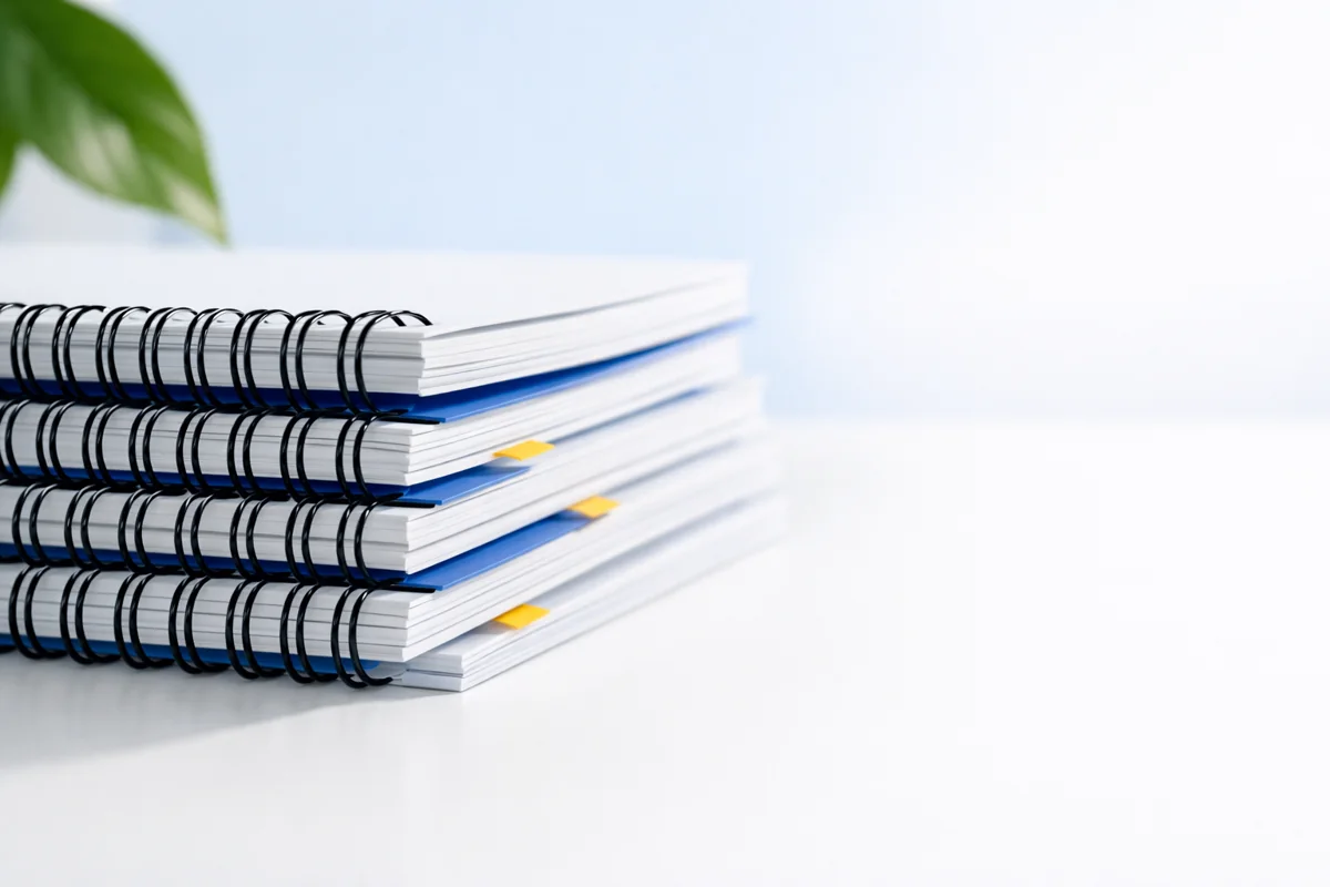 Documentos encuadernados con espiral de calidad profesional